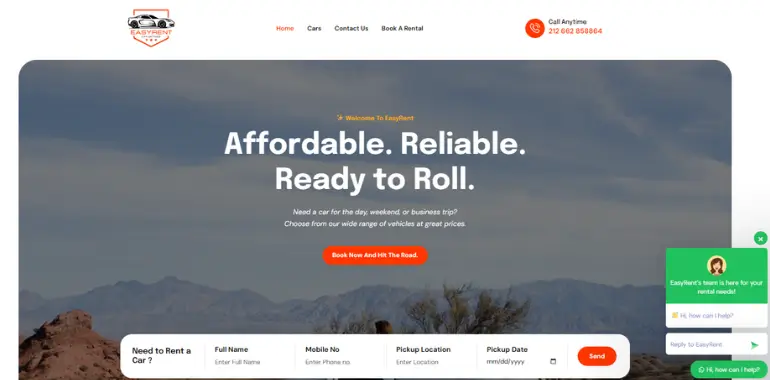 EasyRent project showcase on desktop and mobile